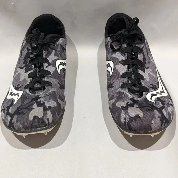 Saucony Men's Vendetta Spike Racing Shoes Size 12.5 Gray White Running Athletic - Picture 2 of 10